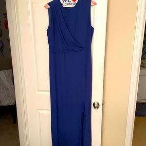 Carolina Herrera Blue Silk Gown